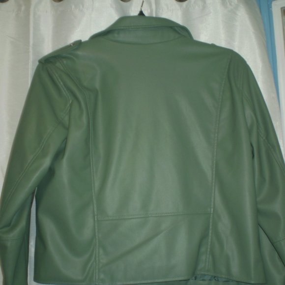 NWT RETAIL$78 NINE WEST OLIVE GREEN MOTO JACKET PLUS SZ XXL(18/20) - Picture 4 of 4